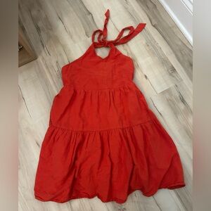 american eagle orange halter dress